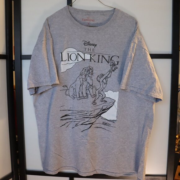 Disney The Lion King Men's Grey T-Shirt – Size XL - Movie - Promo - Animal Print - Picture 1 of 4